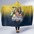 Personalized Gold Coast Titans Hooded Blanket Easter Mascot - Colorful Eggs Cartoon Style