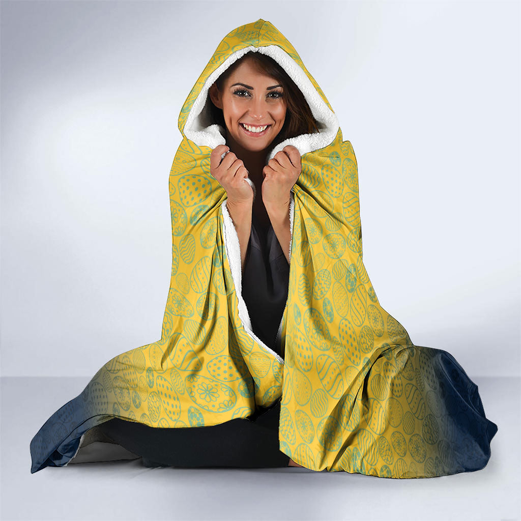 Personalized Gold Coast Titans Hooded Blanket Easter Mascot - Colorful Eggs Cartoon Style