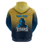 Personalized Gold Coast Titans Hoodie Easter Mascot - Colorful Eggs Cartoon Style