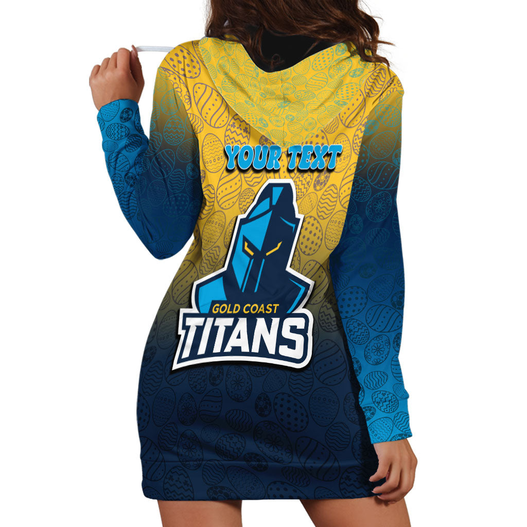 Personalized Gold Coast Titans Hoodie Dress Easter Mascot - Colorful Eggs Cartoon Style