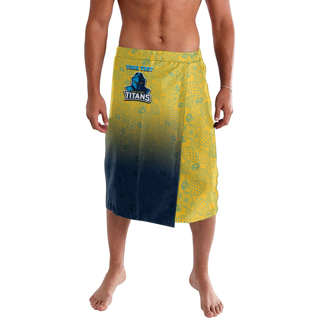 Personalized Gold Coast Titans Lavalava Easter Mascot - Colorful Eggs Cartoon Style