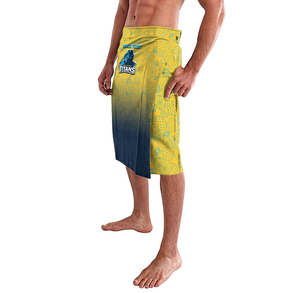 Personalized Gold Coast Titans Lavalava Easter Mascot - Colorful Eggs Cartoon Style