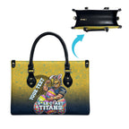 Personalized Gold Coast Titans Leather Bag Easter Mascot - Colorful Eggs Cartoon Style