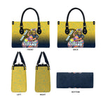 Personalized Gold Coast Titans Leather Bag Easter Mascot - Colorful Eggs Cartoon Style
