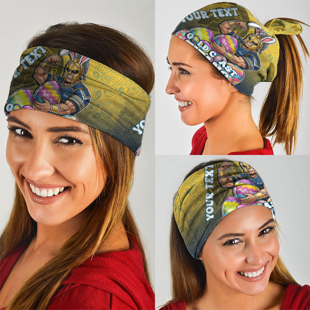 Personalized Gold Coast Titans Neck Gaiter Easter Mascot - Colorful Eggs Cartoon Style
