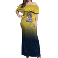 Personalized Gold Coast Titans Off Shoulder Maxi Dress Easter Mascot - Colorful Eggs Cartoon Style