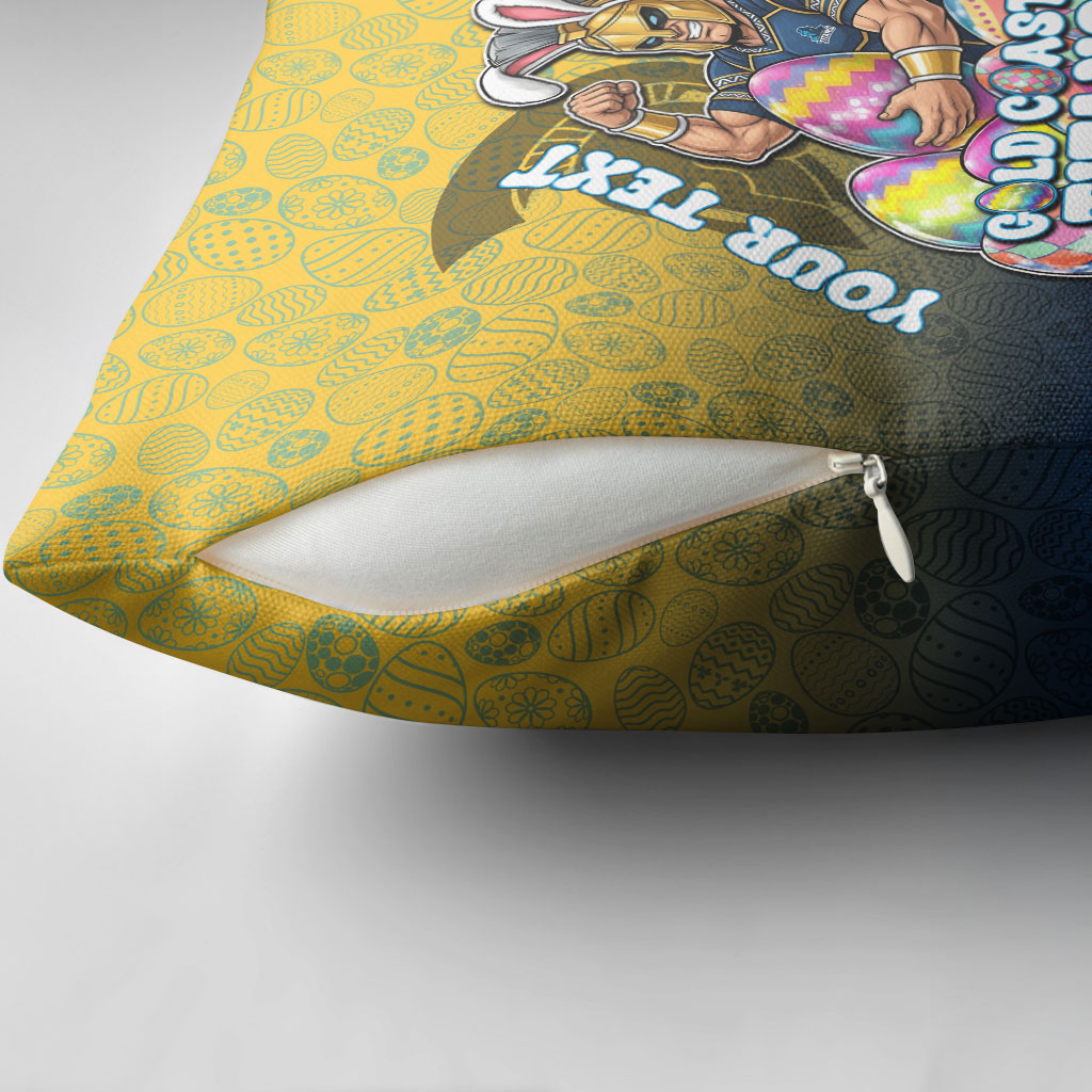 Personalized Gold Coast Titans Pillow Cover Easter Mascot - Colorful Eggs Cartoon Style