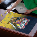 Personalized Gold Coast Titans Puzzle Easter Mascot - Colorful Eggs Cartoon Style