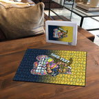 Personalized Gold Coast Titans Puzzle Easter Mascot - Colorful Eggs Cartoon Style