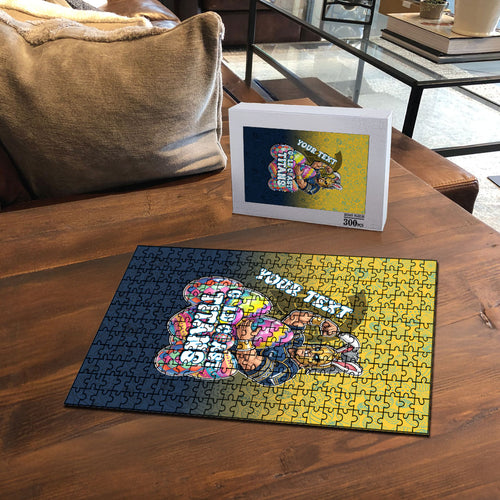 Personalized Gold Coast Titans Puzzle Easter Mascot - Colorful Eggs Cartoon Style
