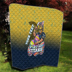 Personalized Gold Coast Titans Quilt Easter Mascot - Colorful Eggs Cartoon Style