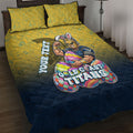 Personalized Gold Coast Titans Quilt Bed Set Easter Mascot - Colorful Eggs Cartoon Style