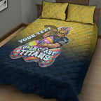 Personalized Gold Coast Titans Quilt Bed Set Easter Mascot - Colorful Eggs Cartoon Style