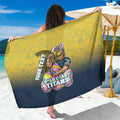 Personalized Gold Coast Titans Sarong Easter Mascot - Colorful Eggs Cartoon Style