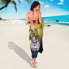 Personalized Gold Coast Titans Sarong Easter Mascot - Colorful Eggs Cartoon Style