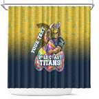 Personalized Gold Coast Titans Shower Curtain Easter Mascot - Colorful Eggs Cartoon Style