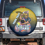 Personalized Gold Coast Titans Spare Tire Cover Easter Mascot - Colorful Eggs Cartoon Style