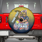 Personalized Gold Coast Titans Spare Tire Cover Easter Mascot - Colorful Eggs Cartoon Style