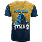 Personalized Gold Coast Titans T Shirt Easter Mascot - Colorful Eggs Cartoon Style