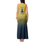 Personalized Gold Coast Titans Tank Maxi Dress Easter Mascot - Colorful Eggs Cartoon Style