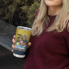 Personalized Gold Coast Titans Tumbler Cup Easter Mascot - Colorful Eggs Cartoon Style