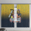 Personalized Gold Coast Titans Window Curtain Easter Mascot - Colorful Eggs Cartoon Style