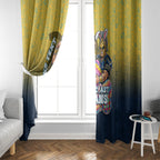 Personalized Gold Coast Titans Window Curtain Easter Mascot - Colorful Eggs Cartoon Style