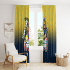 Personalized Gold Coast Titans Window Curtain Easter Mascot - Colorful Eggs Cartoon Style