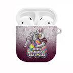 Personalized Manly Warringah Sea Eagles AirPods Case Easter Mascot - Colorful Eggs Cartoon Style