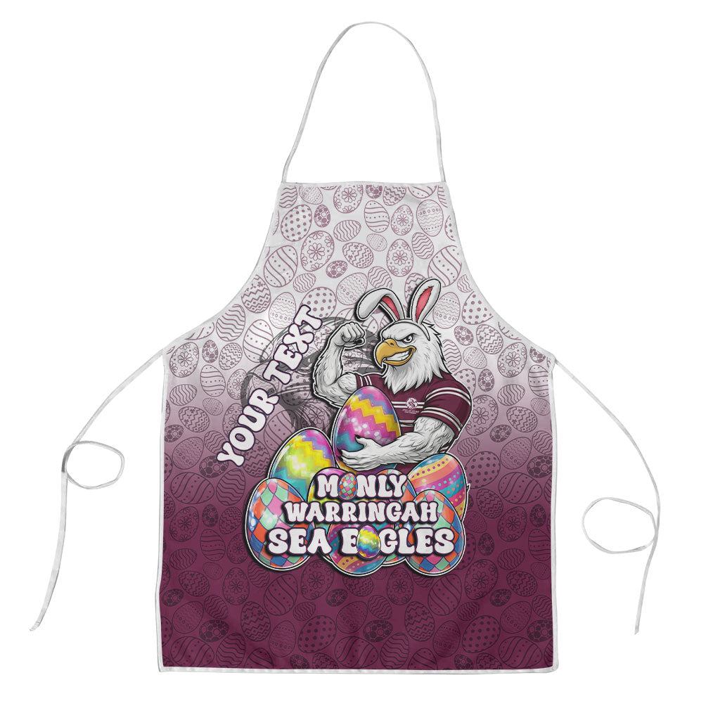 Personalized Manly Warringah Sea Eagles Apron Easter Mascot - Colorful Eggs Cartoon Style