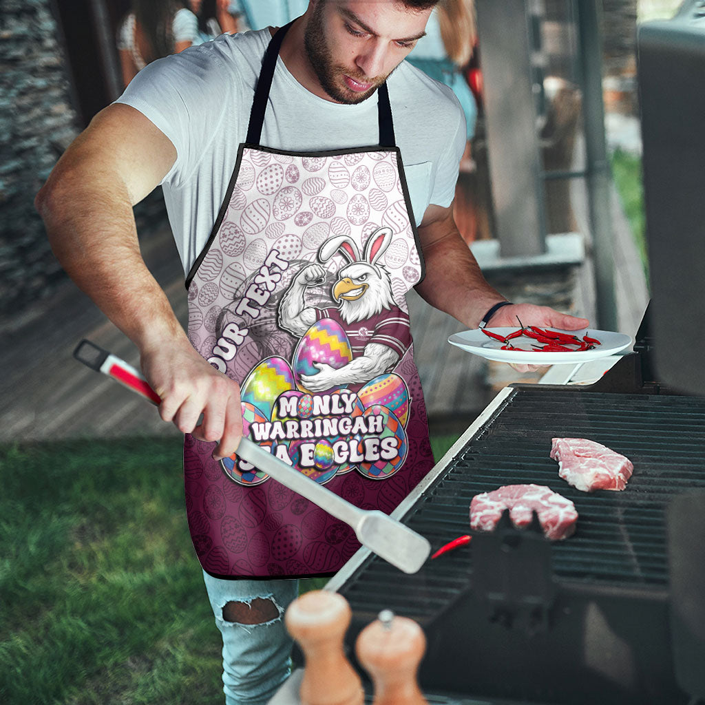 Personalized Manly Warringah Sea Eagles Apron Easter Mascot - Colorful Eggs Cartoon Style