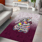 Personalized Manly Warringah Sea Eagles Area Rug Easter Mascot - Colorful Eggs Cartoon Style