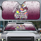 Personalized Manly Warringah Sea Eagles Auto Sun Shade Easter Mascot - Colorful Eggs Cartoon Style