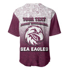 Personalized Manly Warringah Sea Eagles Baseball Jersey Easter Mascot - Colorful Eggs Cartoon Style