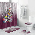 Personalized Manly Warringah Sea Eagles Bathroom Set Easter Mascot - Colorful Eggs Cartoon Style