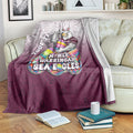 Personalized Manly Warringah Sea Eagles Blanket Easter Mascot - Colorful Eggs Cartoon Style