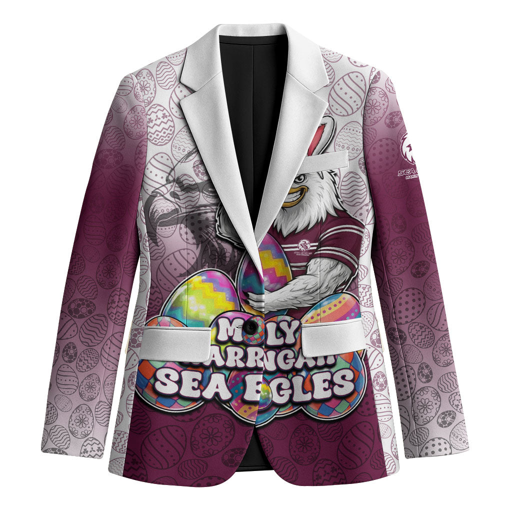 Personalized Manly Warringah Sea Eagles Blazer Easter Mascot - Colorful Eggs Cartoon Style
