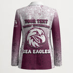 Personalized Manly Warringah Sea Eagles Blazer Easter Mascot - Colorful Eggs Cartoon Style