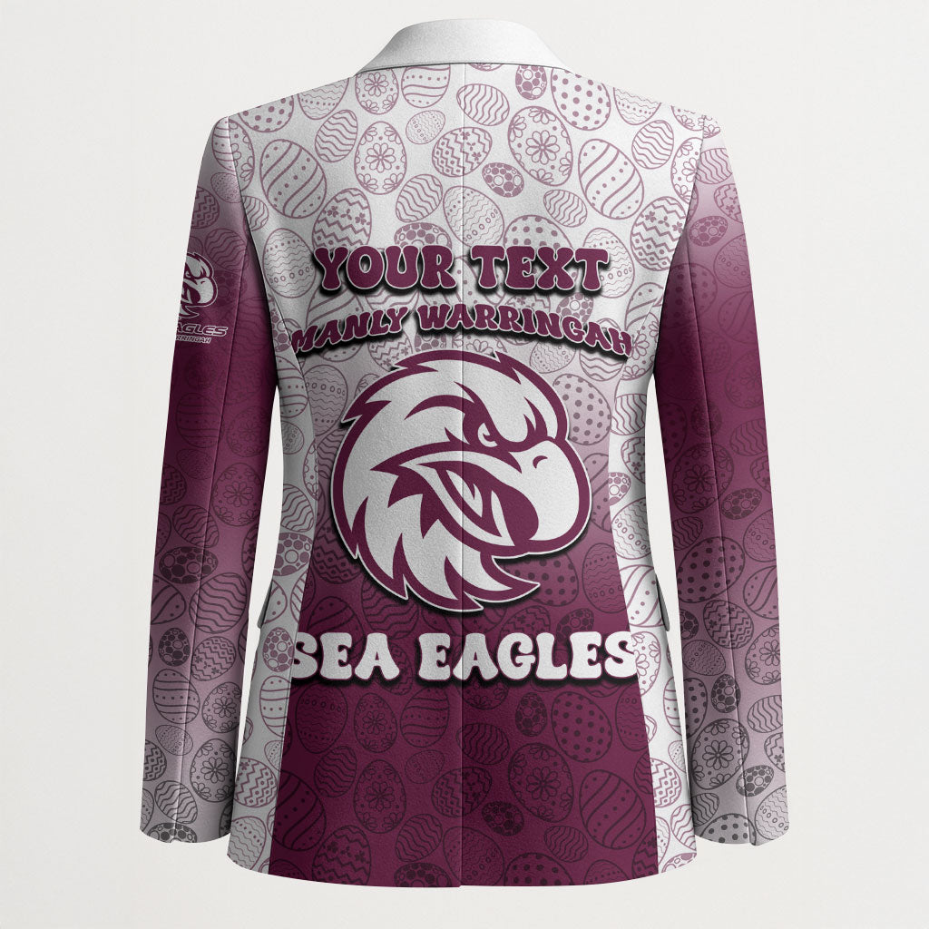 Personalized Manly Warringah Sea Eagles Blazer Easter Mascot - Colorful Eggs Cartoon Style