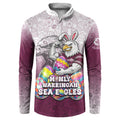 Personalized Manly Warringah Sea Eagles Button Sweatshirt Easter Mascot - Colorful Eggs Cartoon Style