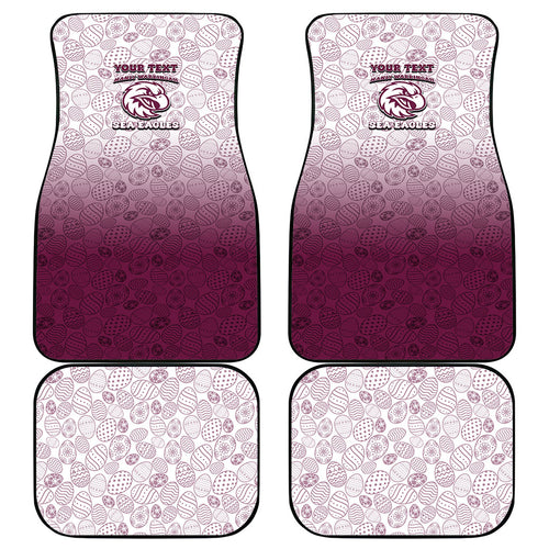 Personalized Manly Warringah Sea Eagles Car Mats Easter Mascot - Colorful Eggs Cartoon Style
