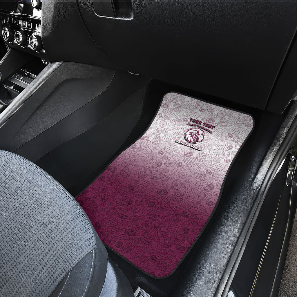 Personalized Manly Warringah Sea Eagles Car Mats Easter Mascot - Colorful Eggs Cartoon Style