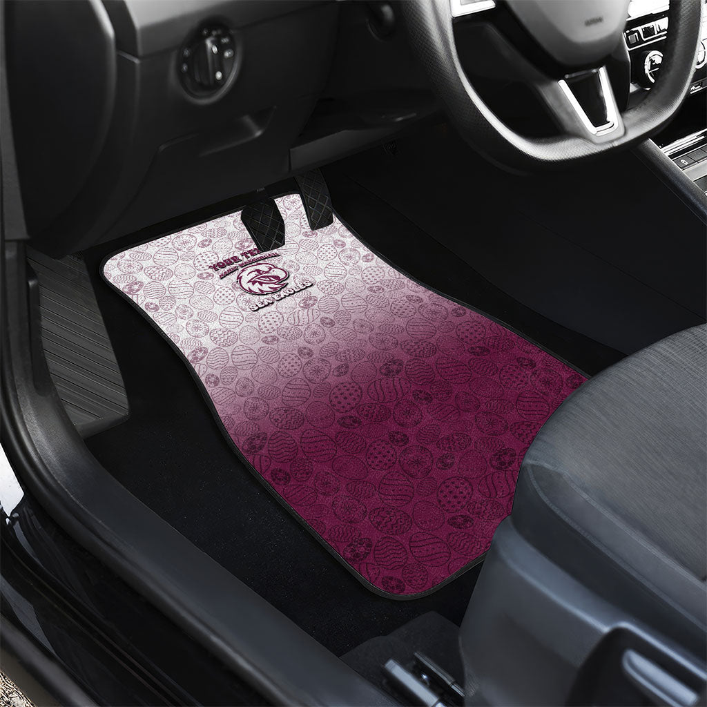 Personalized Manly Warringah Sea Eagles Car Mats Easter Mascot - Colorful Eggs Cartoon Style