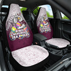 Personalized Manly Warringah Sea Eagles Car Seat Cover Easter Mascot - Colorful Eggs Cartoon Style