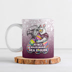 Personalized Manly Warringah Sea Eagles Ceramic Mug Easter Mascot - Colorful Eggs Cartoon Style