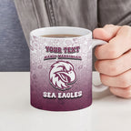 Personalized Manly Warringah Sea Eagles Ceramic Mug Easter Mascot - Colorful Eggs Cartoon Style