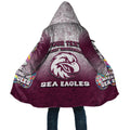 Personalized Manly Warringah Sea Eagles Cloak Easter Mascot - Colorful Eggs Cartoon Style