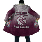 Personalized Manly Warringah Sea Eagles Cloak Easter Mascot - Colorful Eggs Cartoon Style