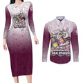 Personalized Manly Warringah Sea Eagles Couples Matching Long Sleeve Bodycon Dress and Long Sleeve Button Shirt Easter Mascot - Colorful Eggs Cartoon Style
