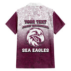 Personalized Manly Warringah Sea Eagles Family Matching Off Shoulder Maxi Dress and Hawaiian Shirt Easter Mascot - Colorful Eggs Cartoon Style
